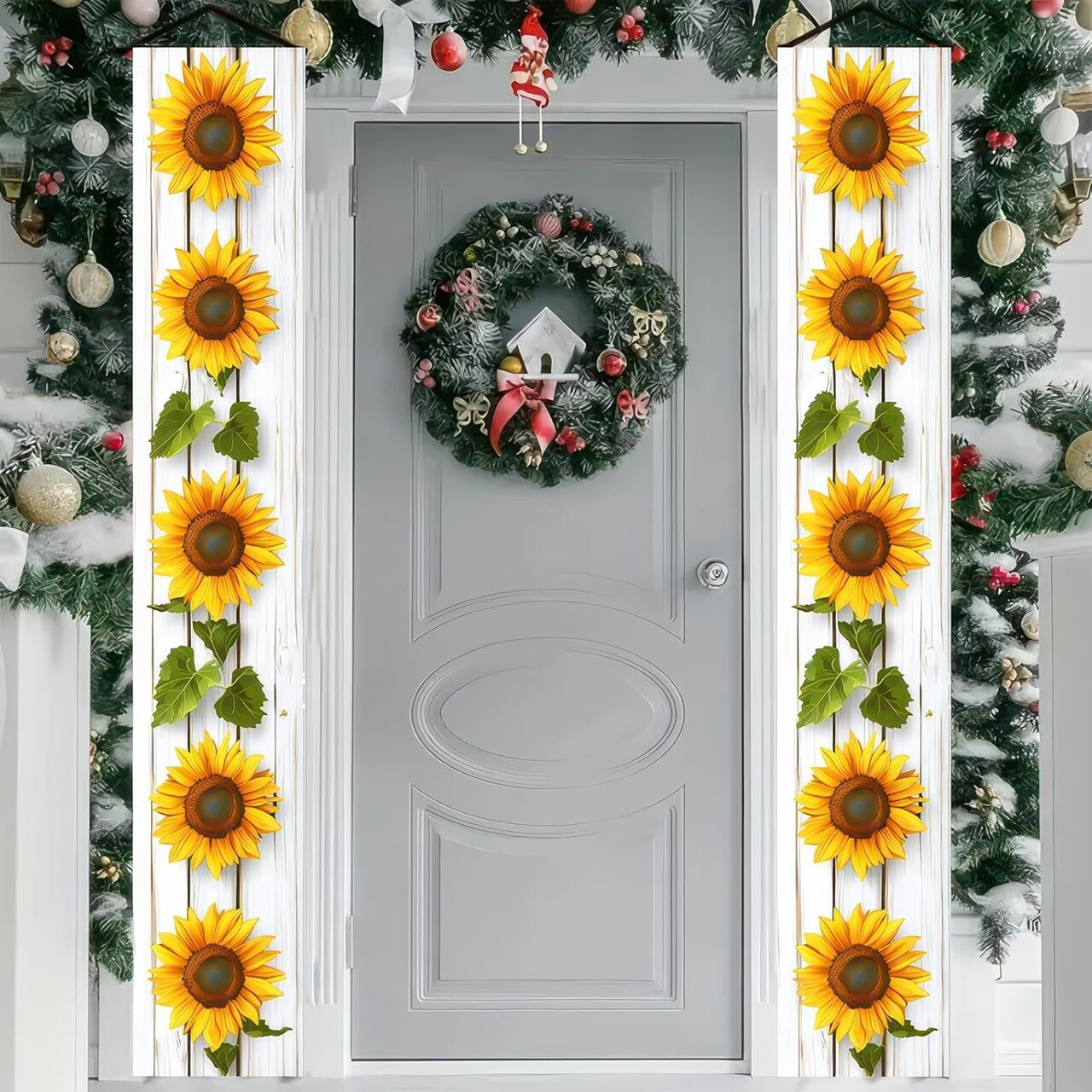 Sunflower Welcome Hanging Banners Spring Porch Banners Flags Summer Door Banners Party Decorations Hanging Banner12 x 72inches Seasonal Front Door Sign Decoration